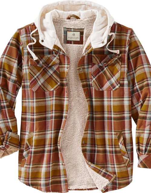 Load image into Gallery viewer, Men&#39;S Camp Night Berber Lined Hooded Flannel Shirt Jacket
