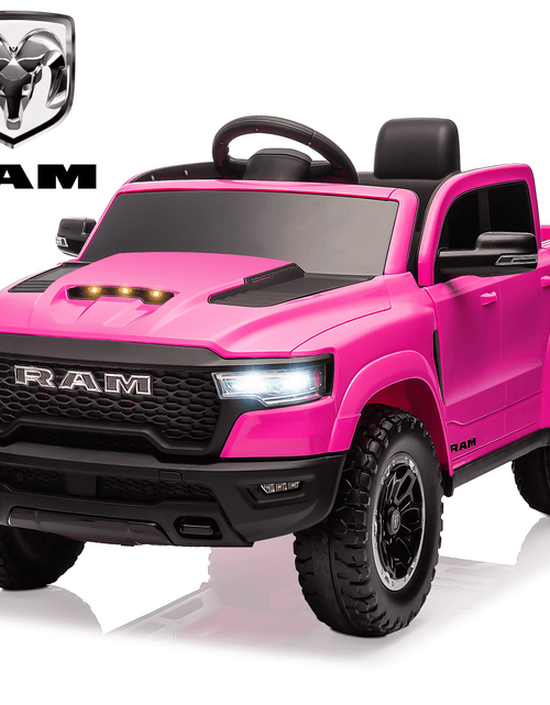 Load image into Gallery viewer, Dodge RAM Ride on Car, 12V Powered Ride on Toy with Remote Control, Rear Wheel Suspension, 5 Point Safety Belt, MP3 Player, Bluetooth, LED Lights, Electric Vehicles for 3-8 Years Boys Girls, Black
