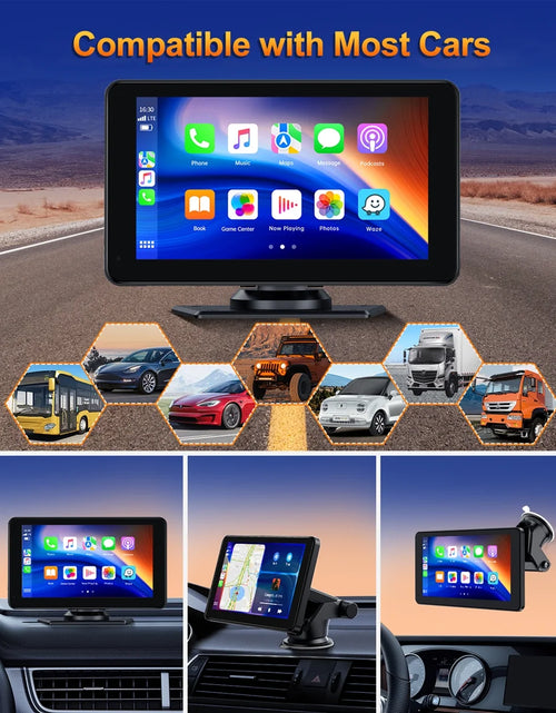 Load image into Gallery viewer, Carplay Screen for Car, 7&quot; Wireless Portable Carplay Compatible Android Auoto, GPS Navigation, Mirror Link, Voice Control, AUX/FM
